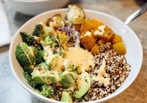Anti Inflammatory Quinoa Bowl Tahini Dressing Vibrant New Way to Make Your Best Lunch