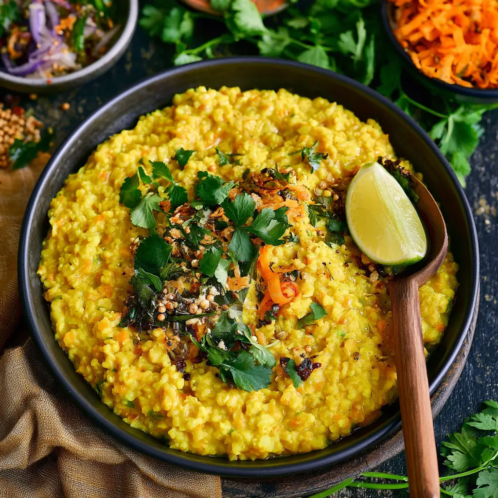 Anti-Inflammatory Ayurvedic Kitchari Warm Satisfying Real Comfort in Every Bowl 2 Ayurvedic Kitchari recipe, served and ready to eat, easy homemade dish