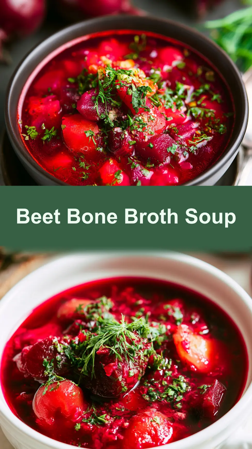 Immune Boosting Beet Bone Broth Soup Warm Satisfying Real Nourishment Your Body Needs 3 Beet Bone Broth Soup recipe, served and ready to eat, easy homemade dish