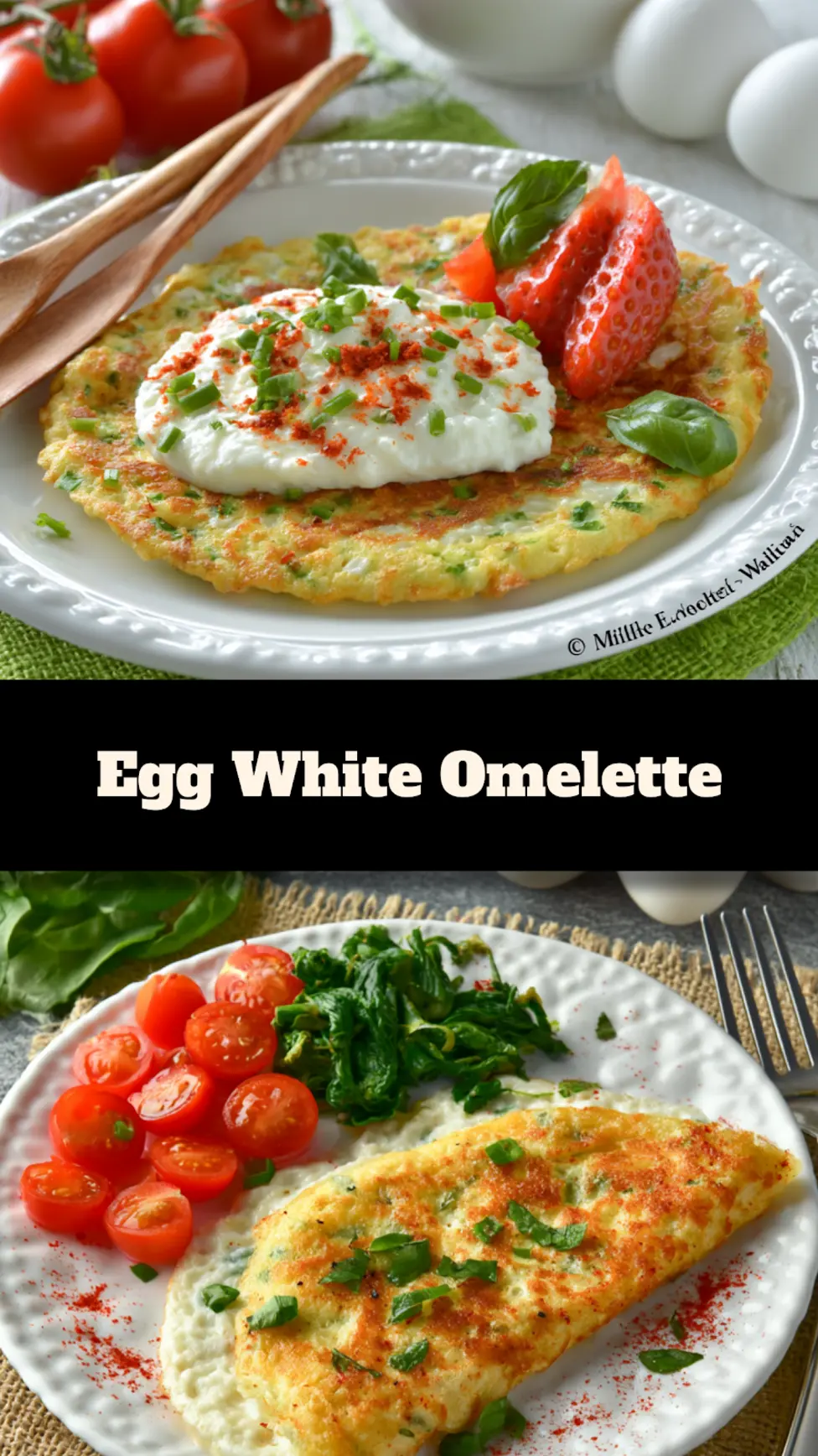 Egg white omelette with Indian spices, served on a plate  easy homemade recipe