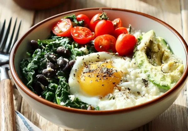 Egg White Spinach Breakfast Bowl Warm Satisfying Way to Make Your Best Morning Real