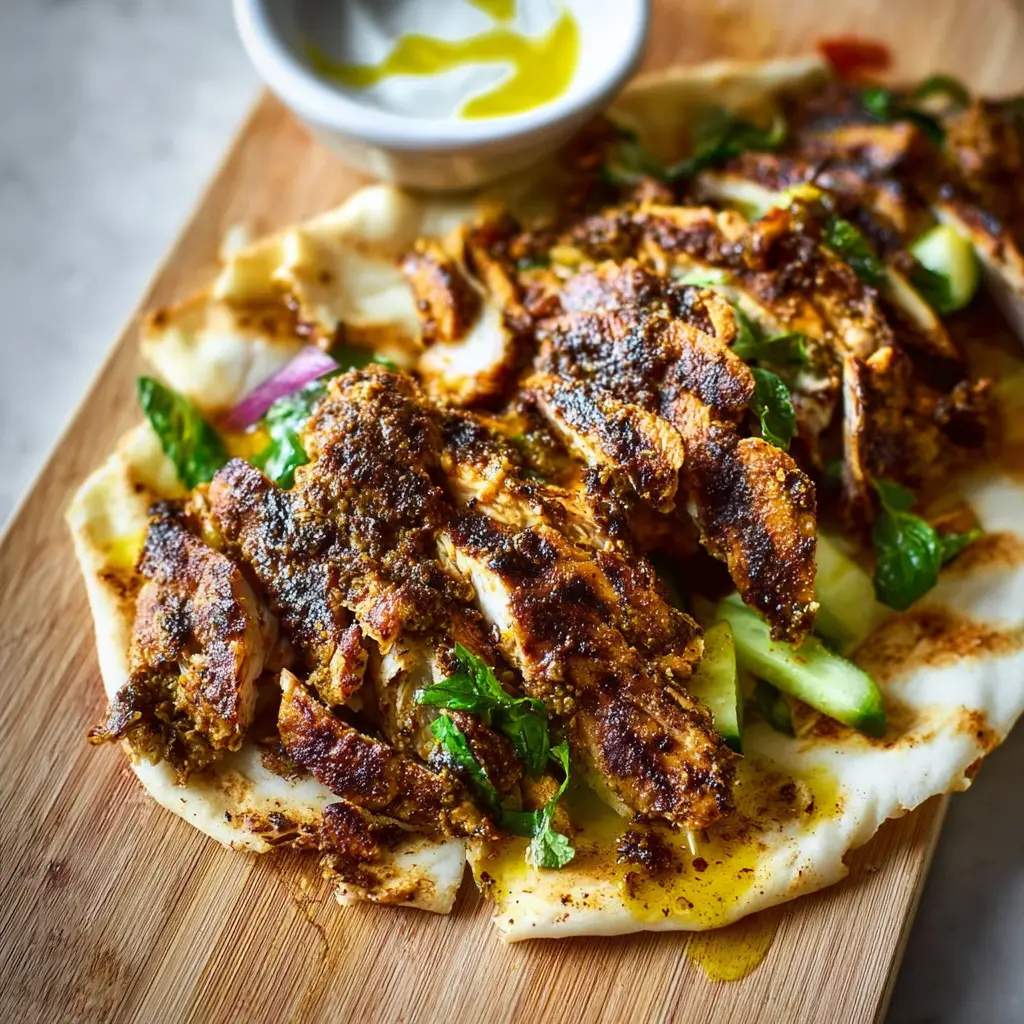 Grilled Chicken Shawarma Plate served on a plate, ready to eat