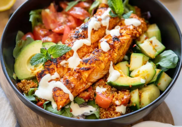 Harissa Salmon Meal Prep Bowl Vibrant and Satisfying Real Way to Make Lunch Better