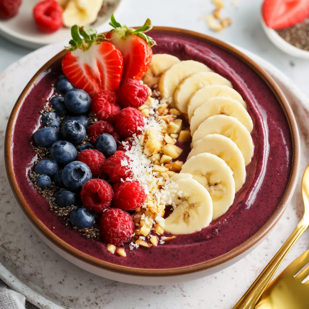 Immune Boosting Acai Smoothie Bowl Vibrant and Fresh Way to Love Your Morning 2 Immune Boosting Acai Smoothie Bowl recipe, served and ready to eat, easy homemade dish