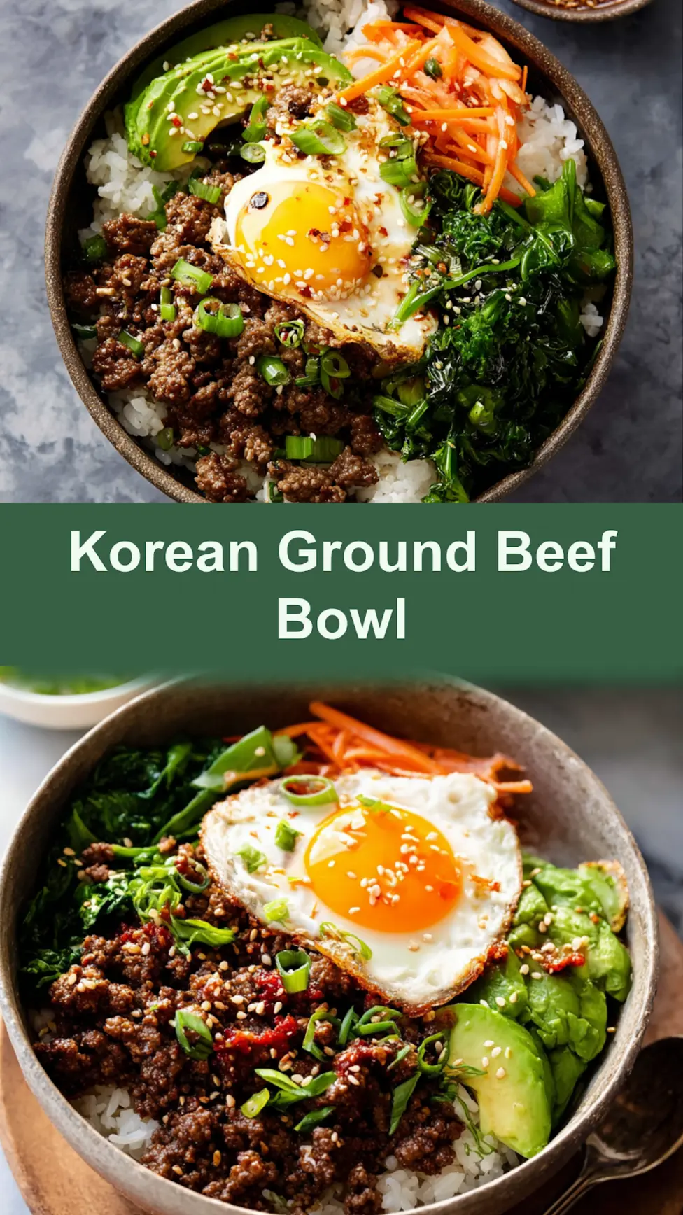 Flavorful Korean Ground Beef Bowl Easy and Delicious Recipes Your Family Will Love 3 Korean Ground Beef Bowl recipe, served and ready to eat, easy homemade dish_pin
