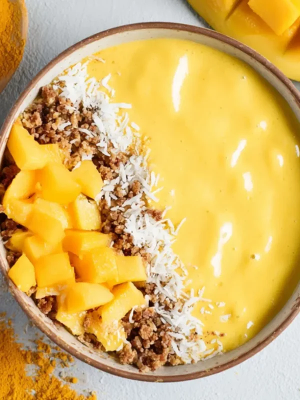 Anti Inflammatory Mango Turmeric Smoothie Bowl Vibrant and Best Way to Start Your Day