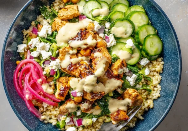 Mediterranean Chicken Grain Bowl Tahini So Vibrant You Need This Fresh Real Dinner
