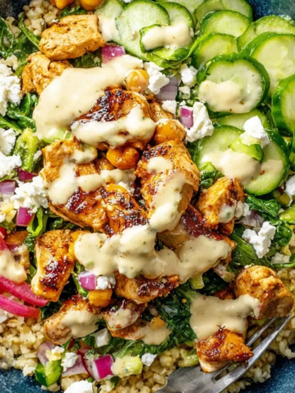 Mediterranean Chicken Grain Bowl Tahini So Vibrant You Need This Fresh Real Dinner