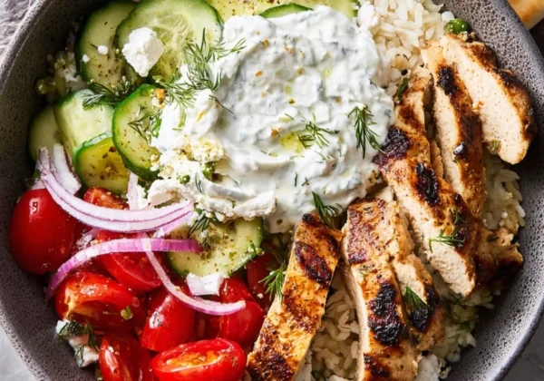 Mediterranean Chicken Tzatziki Bowl Vibrant Fresh Way to Make Dinner Real