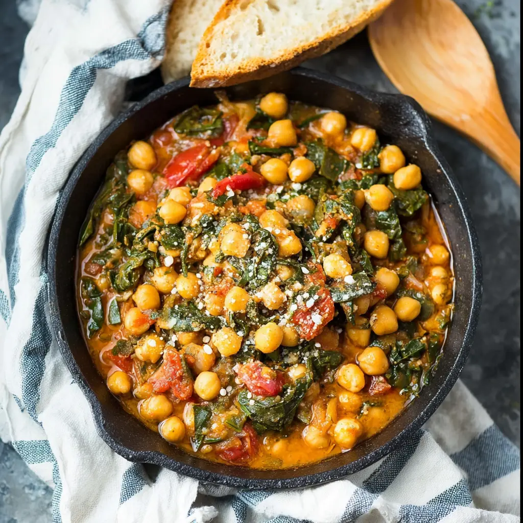 Mediterranean Chickpea Spinach Stew Meal Prep Cozy Real Satisfying Bowls You Need Now 2 Mediterranean Chickpea Spinach Stew recipe, served and ready to eat, easy homemade dish