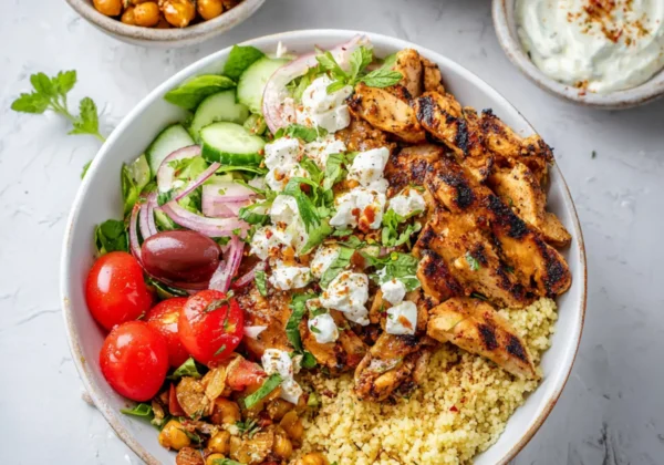 Mediterranean Couscous Grilled Chicken Bowl Vibrant New Way to Make Your Best Dinner