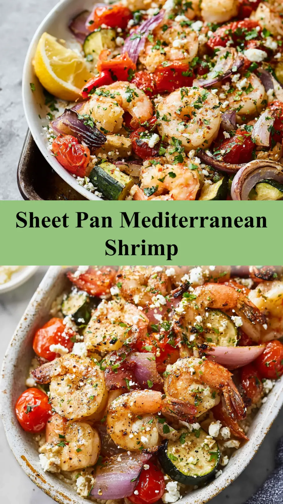 Mediterranean Sheet Pan Shrimp Your New Favorite Vibrant Easy Dinner 3 Mediterranean Sheet Pan Shrimp recipe, served and ready to eat, easy homemade dish_pin