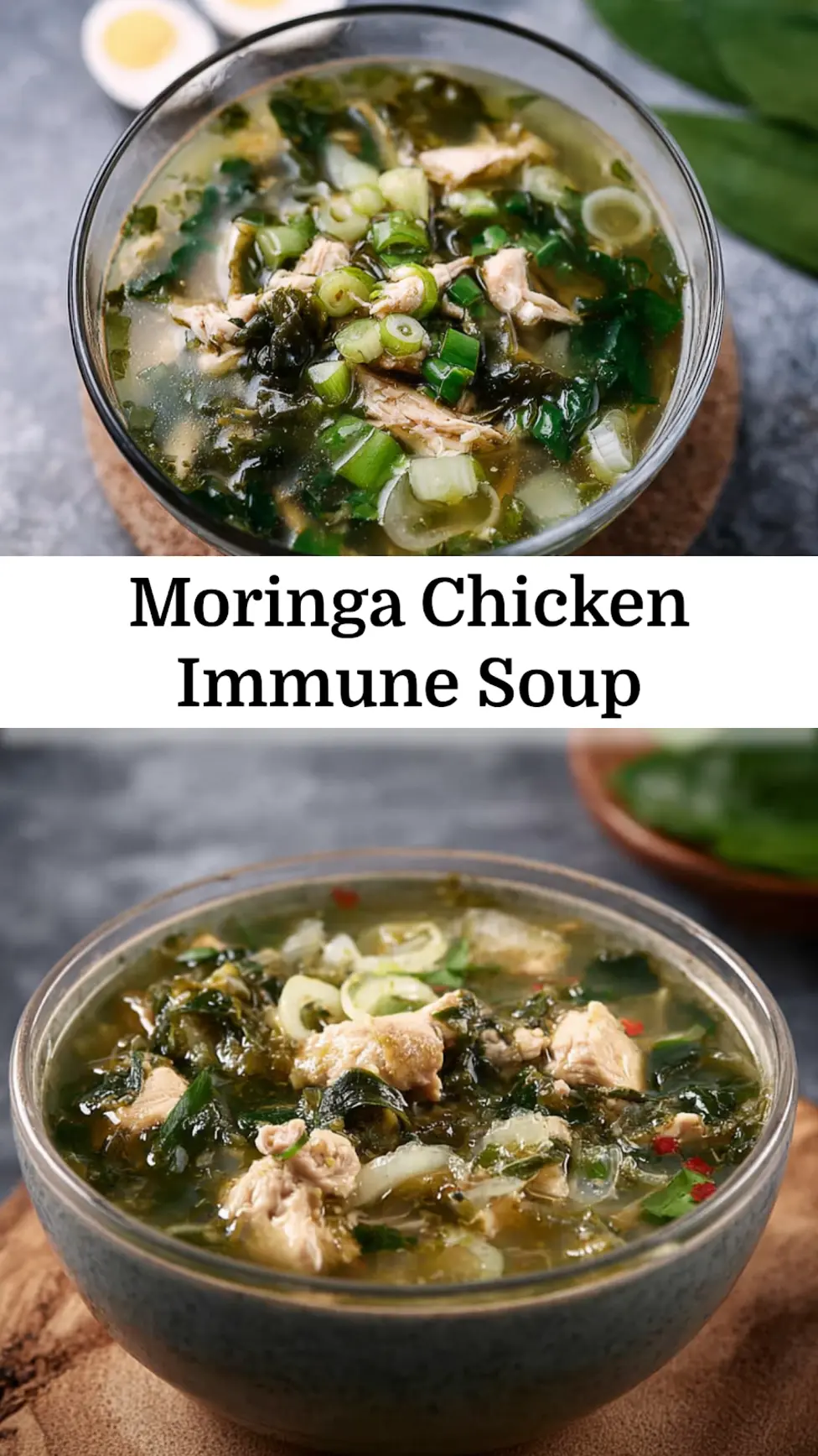 Moringa Chicken Immune Soup Warm Comforting Recipe Your Family Will Love 3 Moringa Chicken Immune Soup recipe, served and ready to eat, easy homemade dish