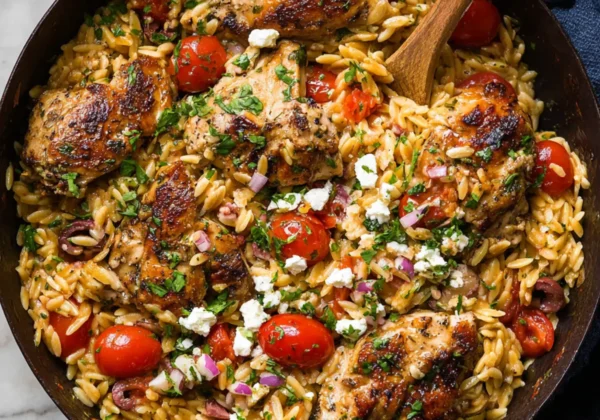 Mediterranean Chicken Orzo One Pan Warm Satisfying Meal Your Family Will Love