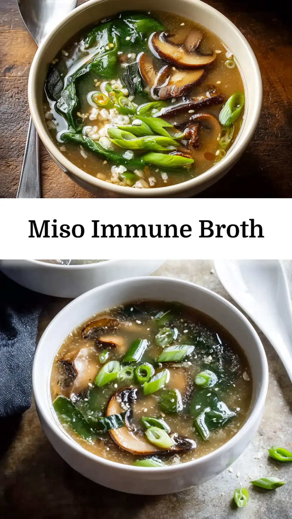 Shiitake Mushroom Miso Immune Broth Warm Comforting Recipe Your Body Will Love 3 Shiitake Mushroom Miso Immune Broth recipe served and ready to eat easy homemade dish_pin