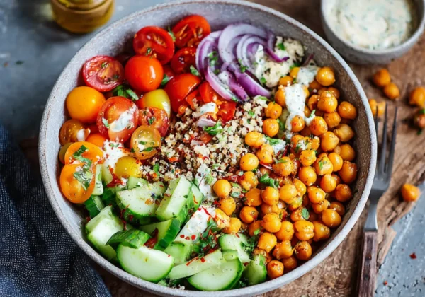 Tomato Cucumber Chickpea Buddha Bowl Vibrant Fresh Way to Make Real Meals