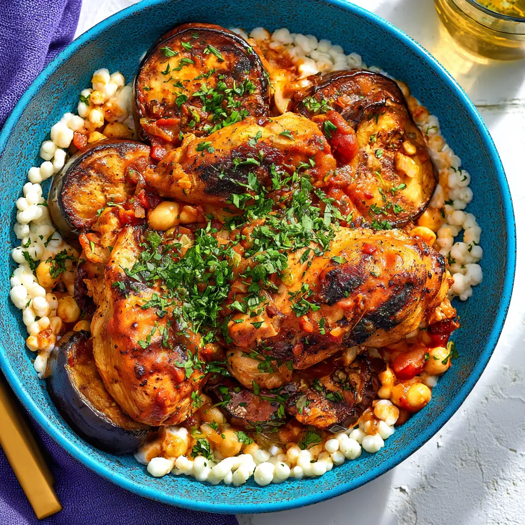 BBQ Chicken Roasted Eggplant Bowl Warm Satisfying Real Comfort in Every Bite 1 BBQ Chicken Roasted Eggplant Bowl recipe, served and ready to eat, easy homemade dish
