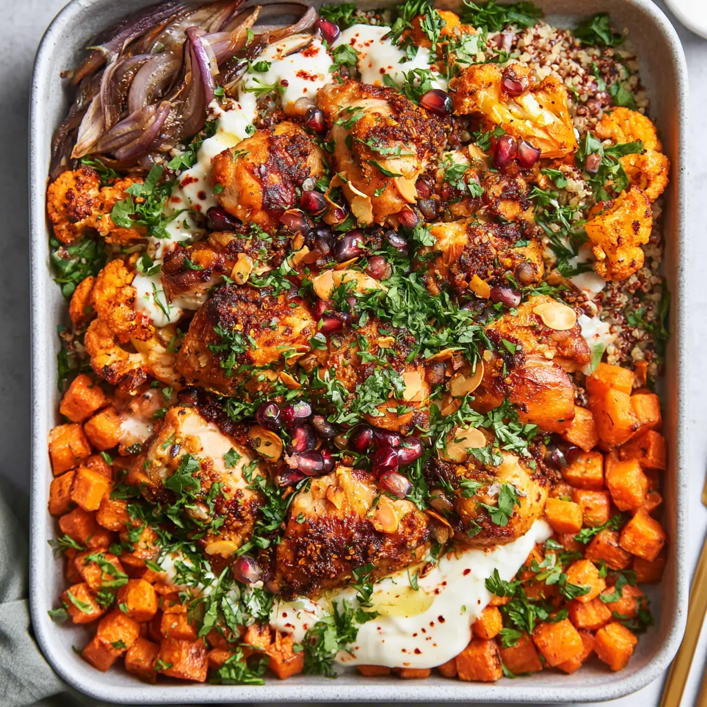 Harissa Chicken Roasted Carrot Bowl Vibrant New Way to Make This Great Dinner 1 Harissa Chicken Roasted Carrot Bowl recipe, served and ready to eat, easy homemade dish
