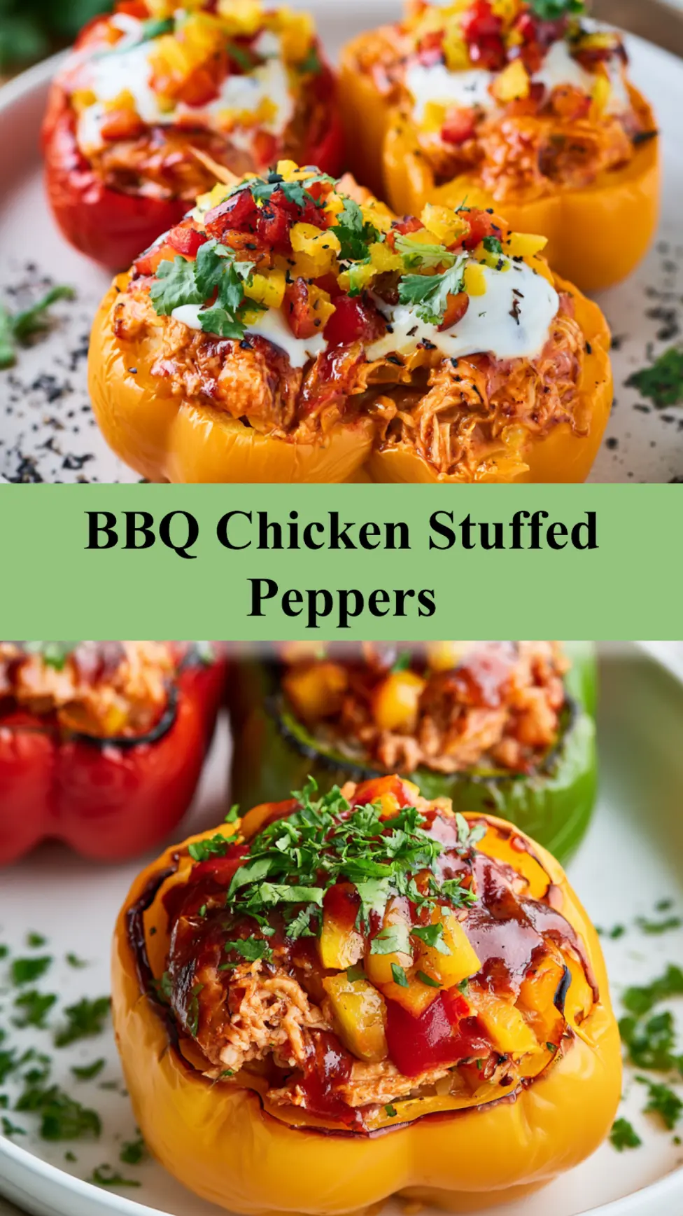 BBQ Chicken Stuffed Bell Pepper Warm Satisfying Real Comfort in Every Bite 3 BBQ Chicken Stuffed Bell Pepper recipe, served and ready to eat, easy homemade dish
