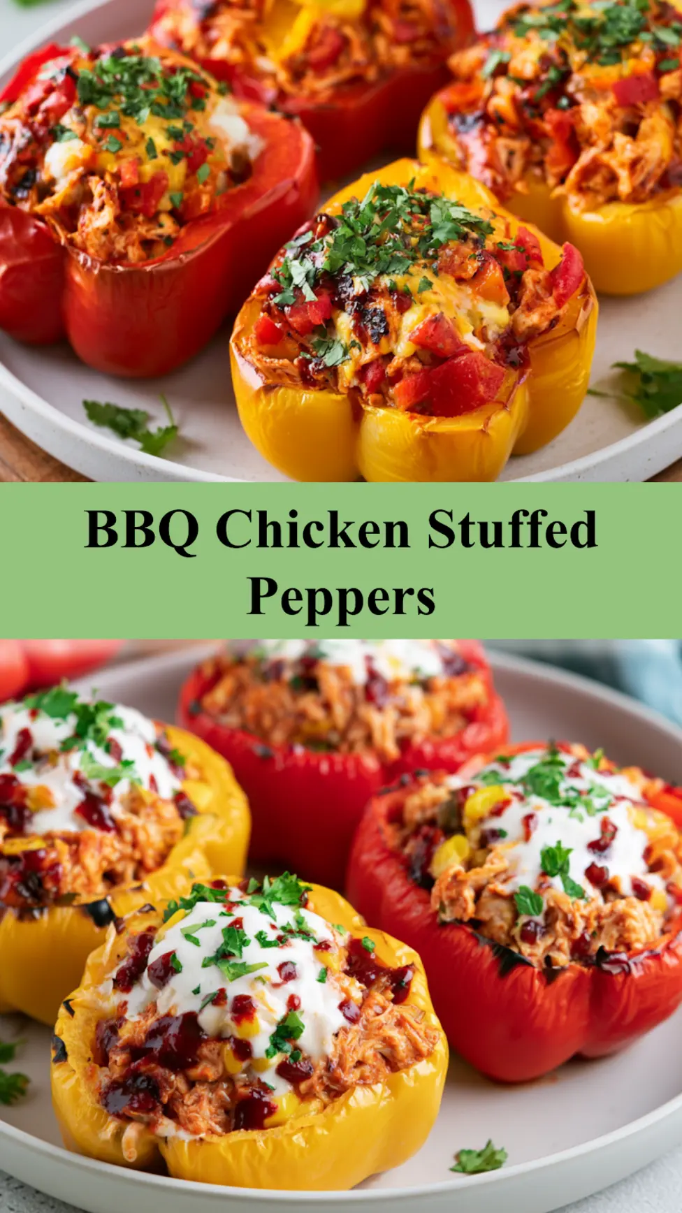 BBQ Chicken Stuffed Bell Pepper Cozy Satisfying Dinner You Need to Make Now 3 BBQ Chicken Stuffed Bell Pepper recipe served ready to eat easy homemade dish_pin