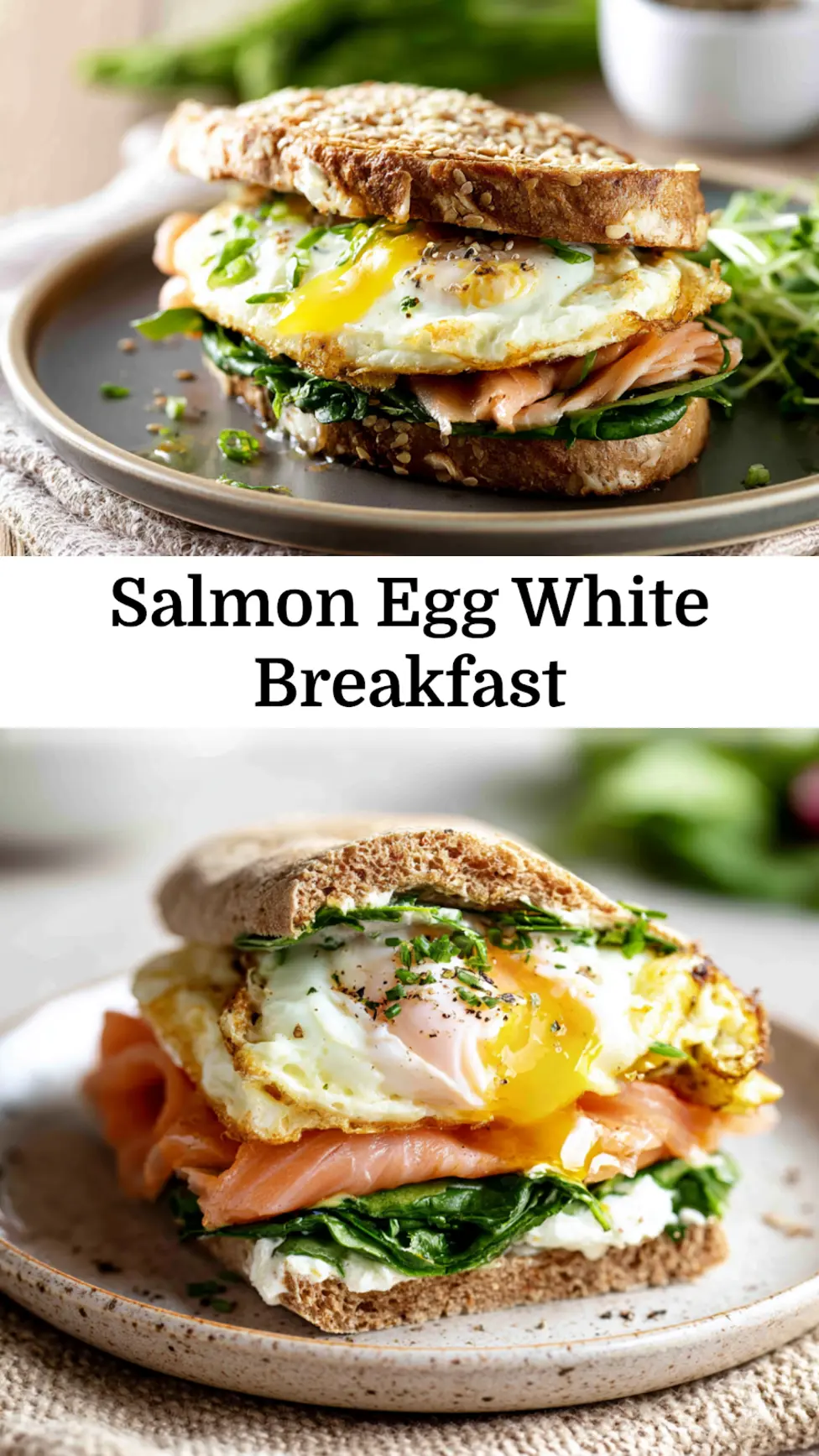Omega 3 Salmon Egg White Breakfast Warm and Satisfying Real Good Way to Start Your Day 3 Salmon egg white breakfast wrap recipe, served and ready to eat, easy homemade dish