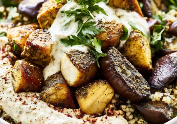 Za’atar Chicken Roasted Eggplant Bowl Warm and Satisfying Real Flavor